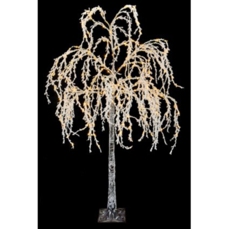Pre-lit Indoor Flocked Willow Twig Tree With Flashing Warm White LED's - 180cm (6ft)