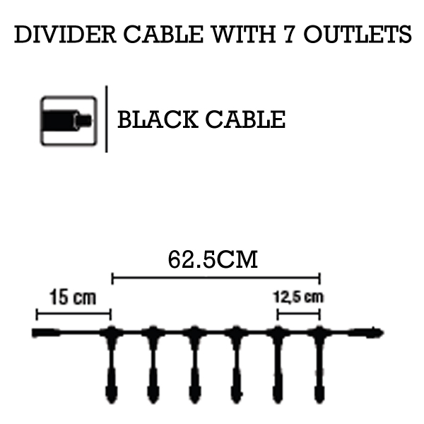 MK 7 Way QUICK FIX Black Indoor And Outdoor Dividing Cable