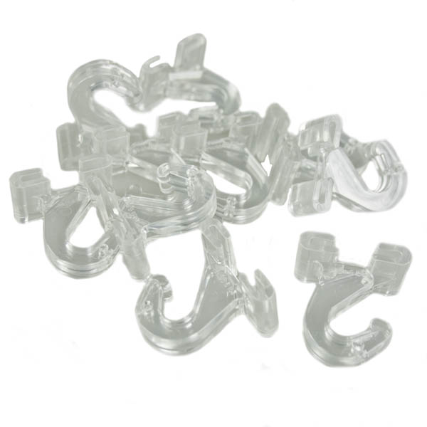 Clear Plastic Ceiling Hooks - Pack Of 10