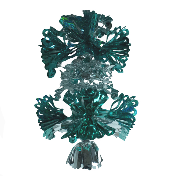 2 Tier Rosette Pendant in Turquoise Laser/Ice Blue/Silver