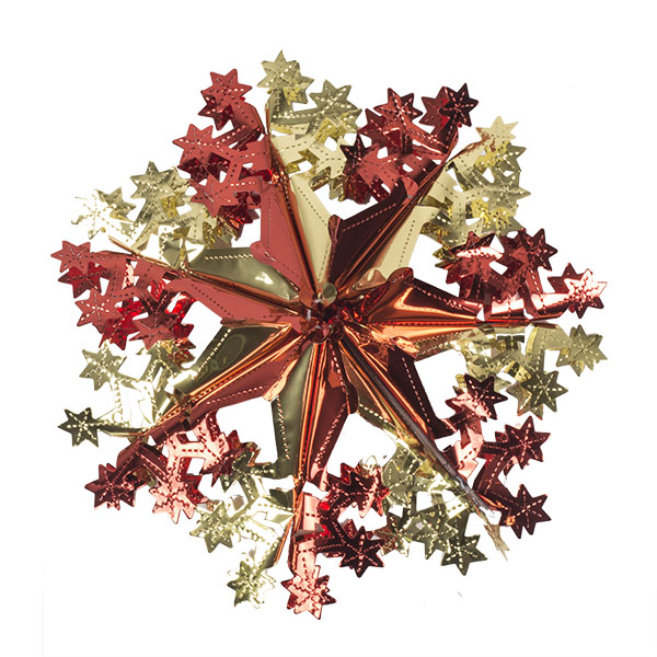 Red & Gold Foil Snowflake Decoration - 40cm