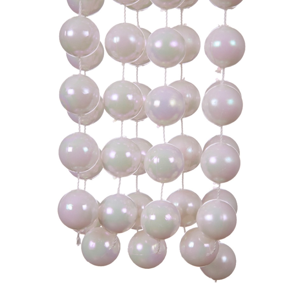White Iridescent Bead Chain Garland - 2.7m