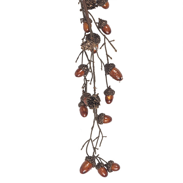 Brown Acorn & Natural Pinecone Garland - 110cm