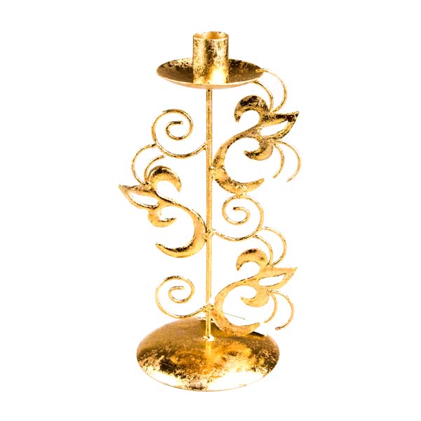 Gold Baroque Candle Holder - 26cm