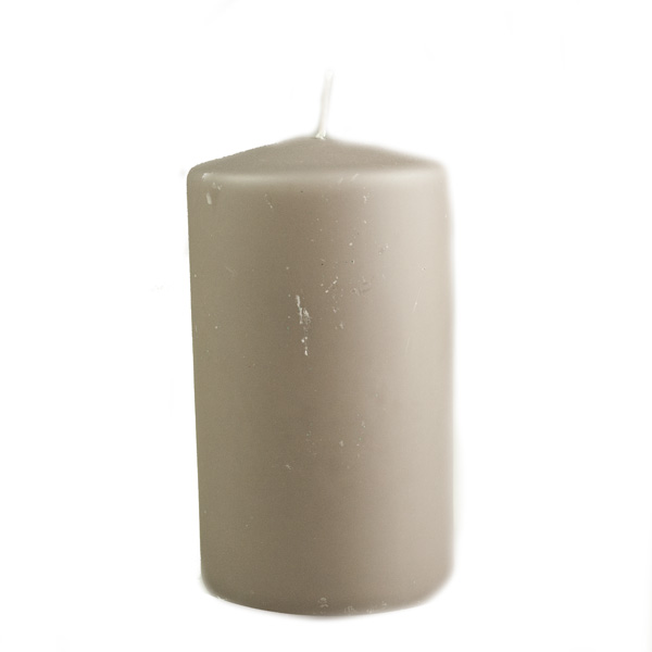 Taupe Pillar Candle - 7cm X 12cm