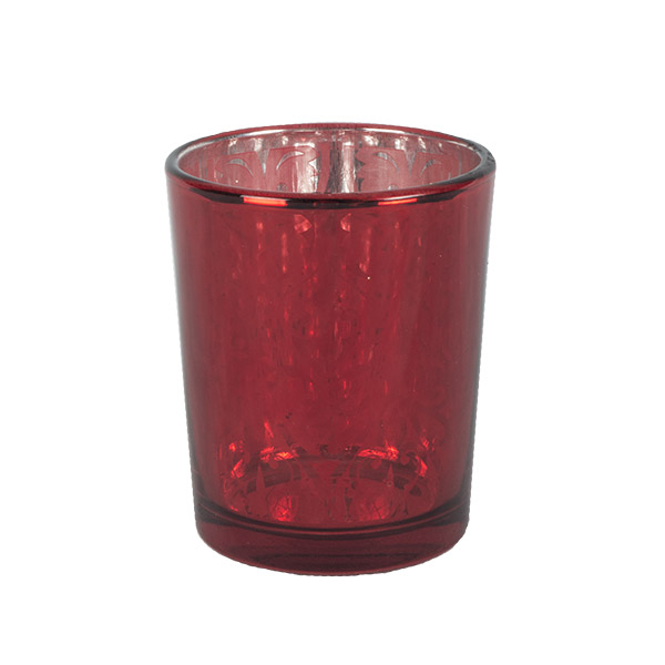 Red Glass Tealight Holder - 70mm