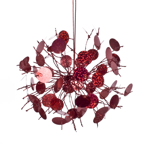 Firework Hanging Decoration With Red Sequin Detail - 18cm