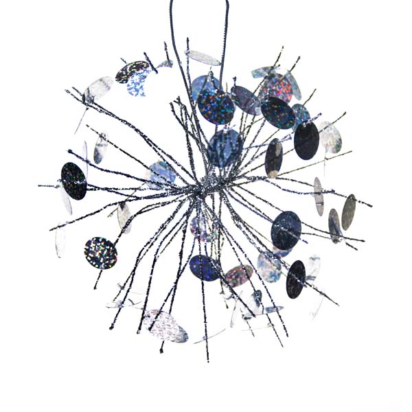 Firework Hanging Decoration With Silver Sequin Detail - 18cm