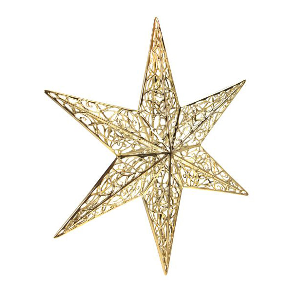 Hanging Gold Shiny 3D Filigree Star Decoration - 35cm