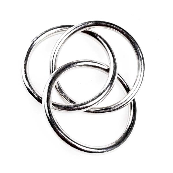 Silver 3 Banded Nickel Finish Napkin Ring