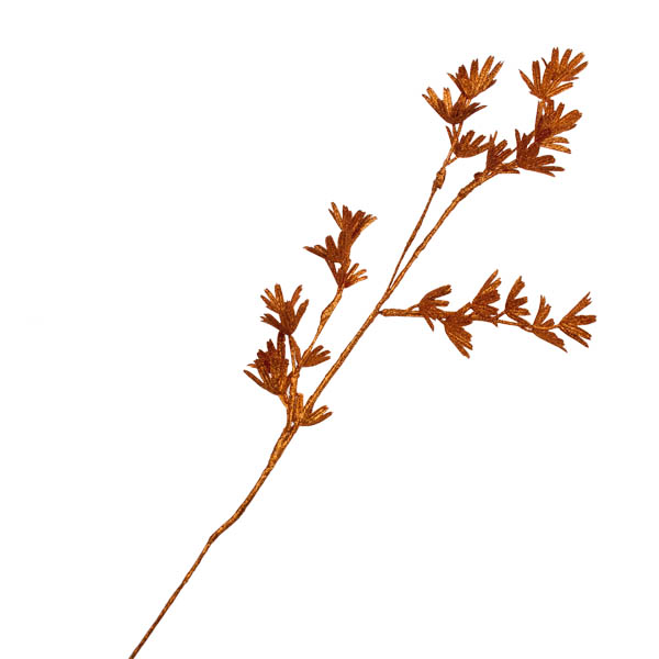 Copper Branch Spray With Leaves - 65cm