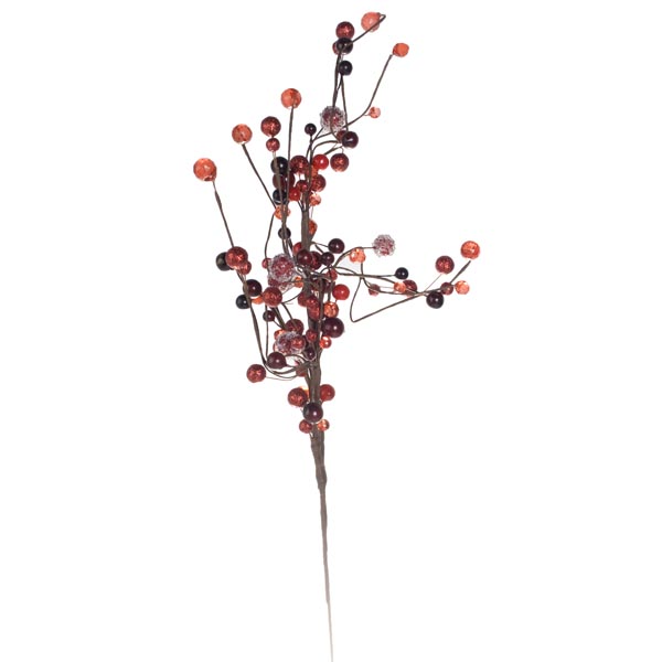 Red And Black Berry Branch Spray - 55cm