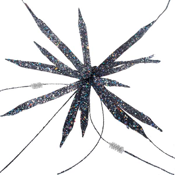 Pewter Glitter Clematis Flower - 30cm