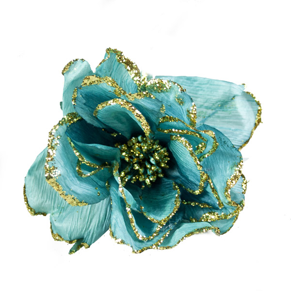 Turquoise Decorative Flower - 15cm