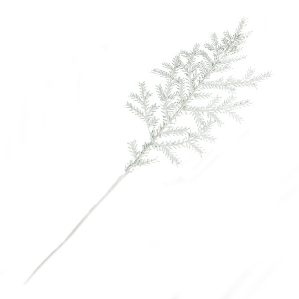 White Glitter Finish Pine Spray - 50cm