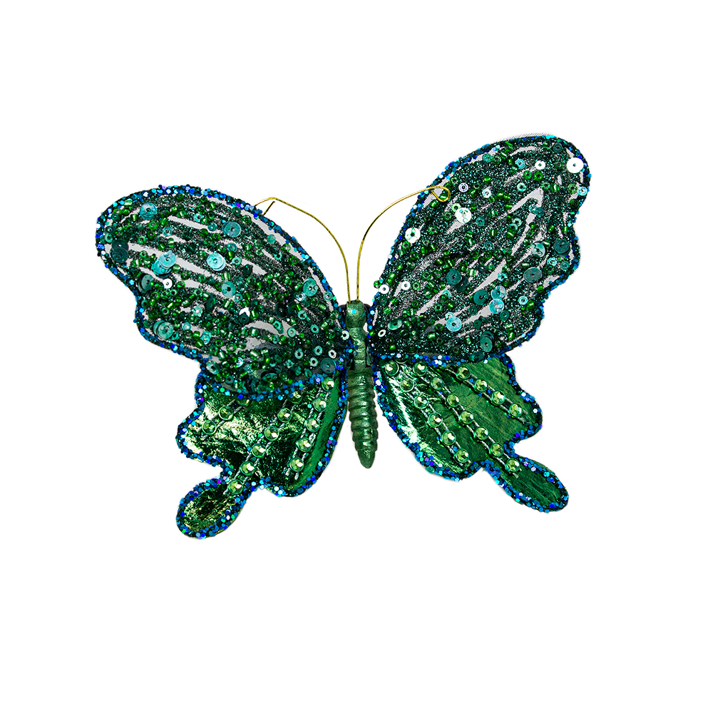 Decorative Sequin Butterfly On Clip - 11cm