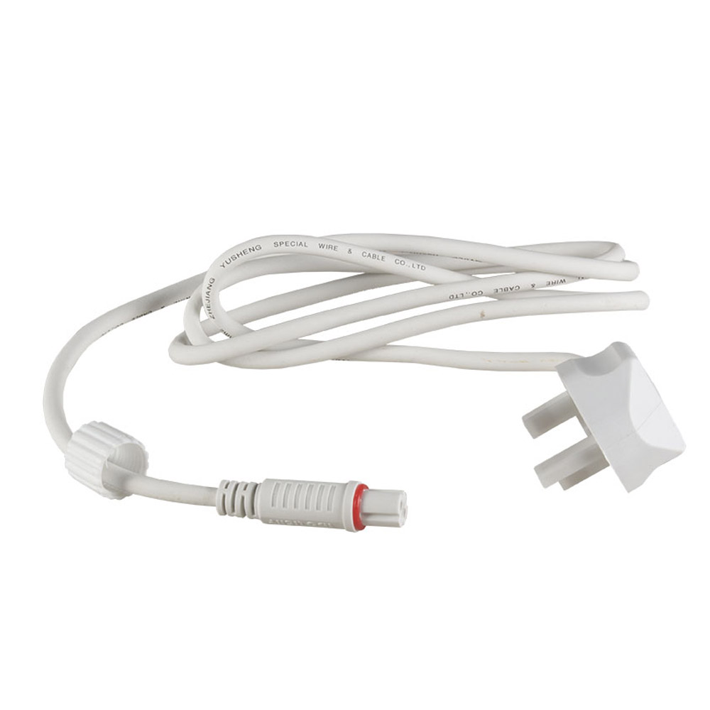 Idolight Easy Joint 1.5m Power Cord With UK Plug On White Rubber Cable
