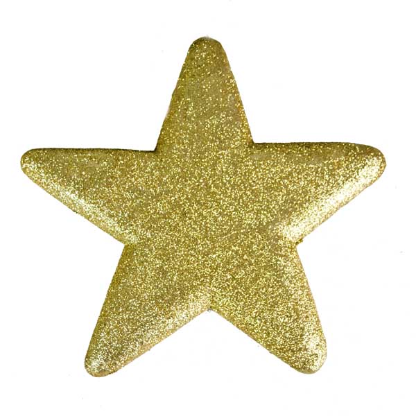 25cm Glitter Display Star Hanger - Gold