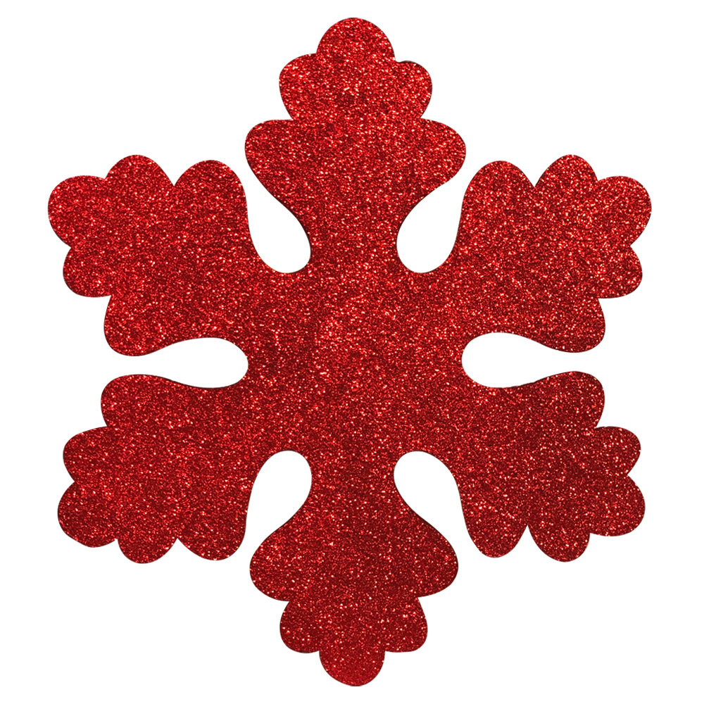 Red Glitter Display 6 Pointed Snowflake Decoration - 40cm
