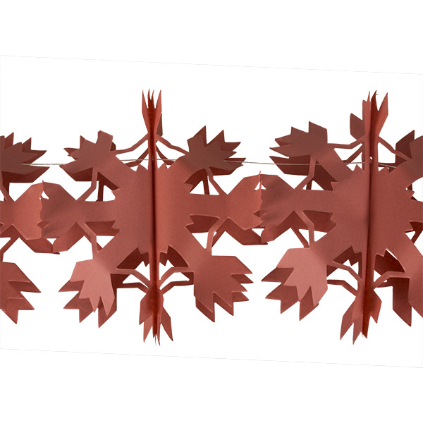 4m Snowflake Flame Resistant Paper Garland -  Dark Orange