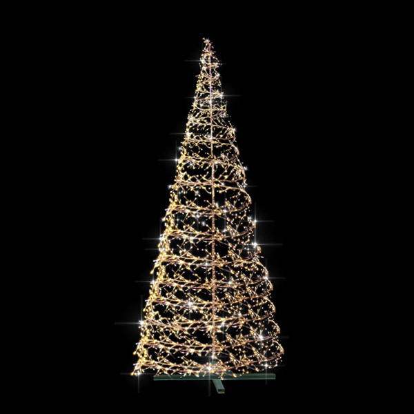 Festilight 4m Indoor & Outdoor 3D Silver Spiral Tree With 2400 With Warm White Flashing LED's