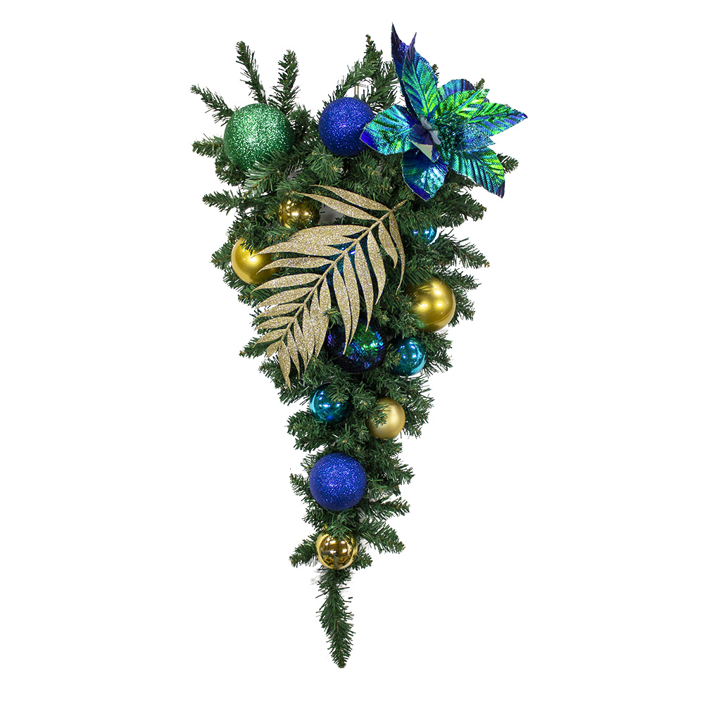 Peacock Theme Range - 90cm Pre-Decorated Teardrop