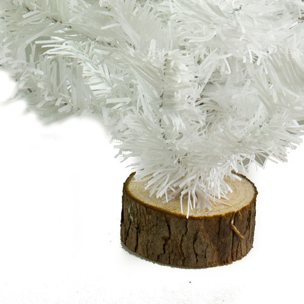 White Table Top Tree With Small Blocked Log Base - 60cm