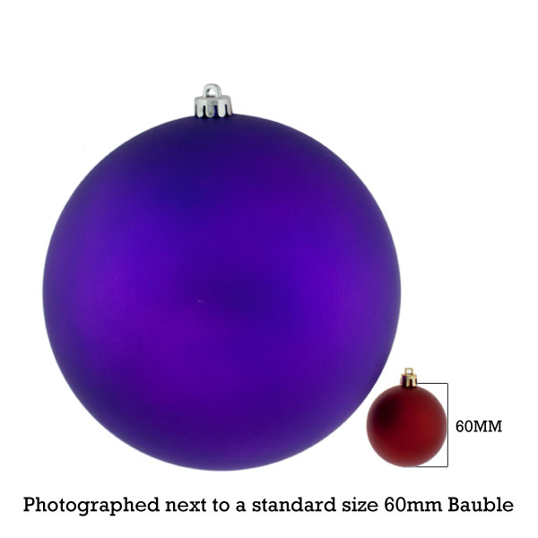 Purple Shatterproof Baubles  - Single 250mm Matt