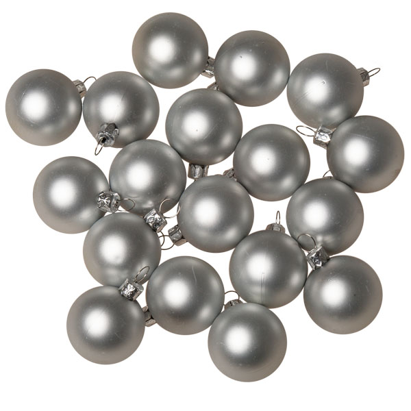 Luxury Silver Satin Finish Shatterproof Baubles - Pack of 18 x 40mm