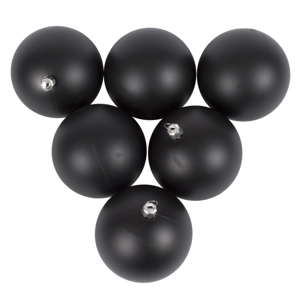 Luxury Black Satin Finish Shatterproof Baubles - Pack of 6 x 80mm