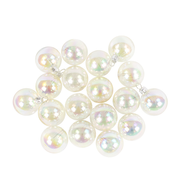 Luxury Clear Iridescent Shiny Finish Shatterproof Bauble Range - Pack of 18 x 40mm