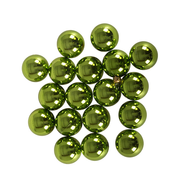 Luxury Lime Green Shiny Finish Shatterproof Bauble Range - Pack of 18 x 40mm