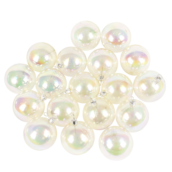 Luxury Clear Iridescent Shiny Finish Shatterproof Bauble Range - Pack of 18 x 60mm