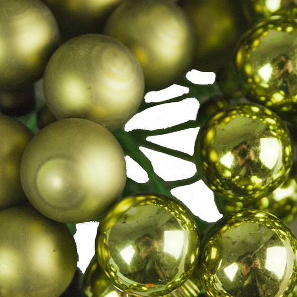 Green Matt & Shiny Glass Baubles - 144 x 20mm
