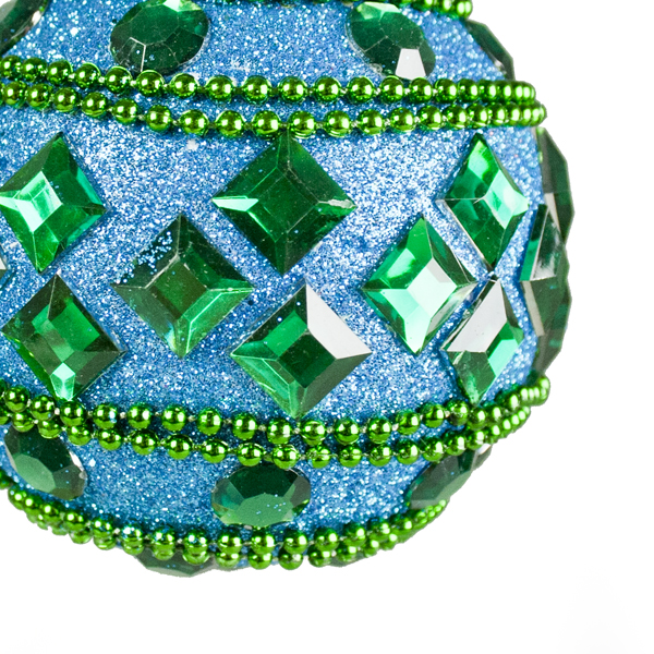 Gisela Graham Beaded Peacock Bauble With Jewels - 90mm