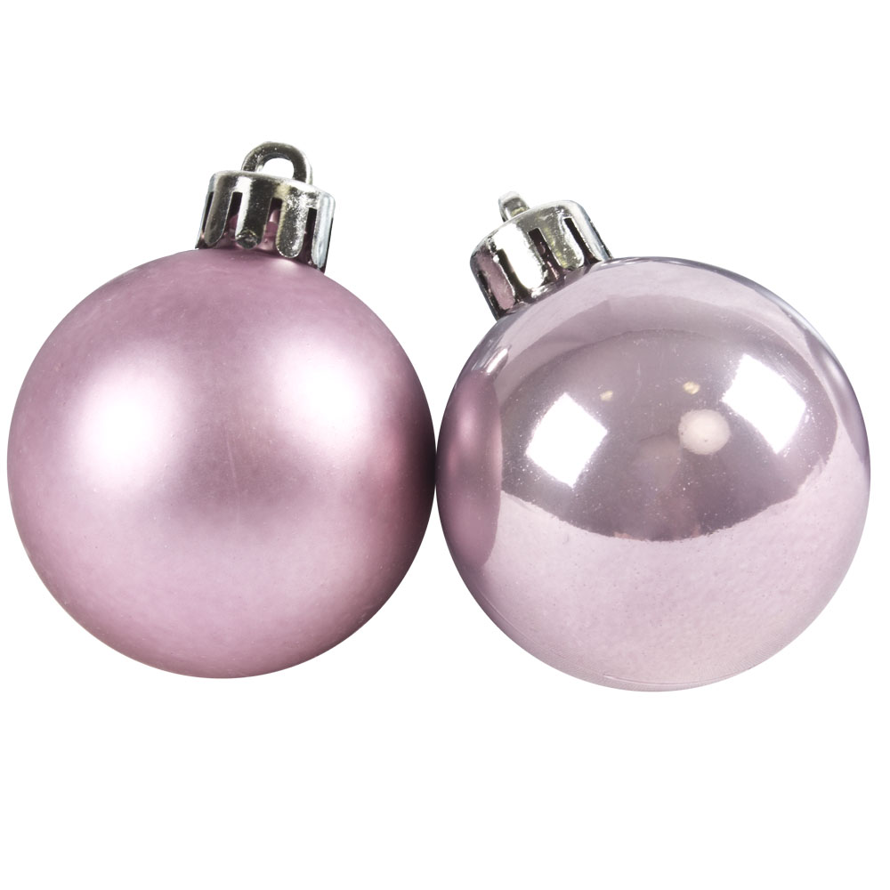 Cloudy Lilac Fashion Trend Shatterproof Baubles - Pack Of 16 x 40mm
