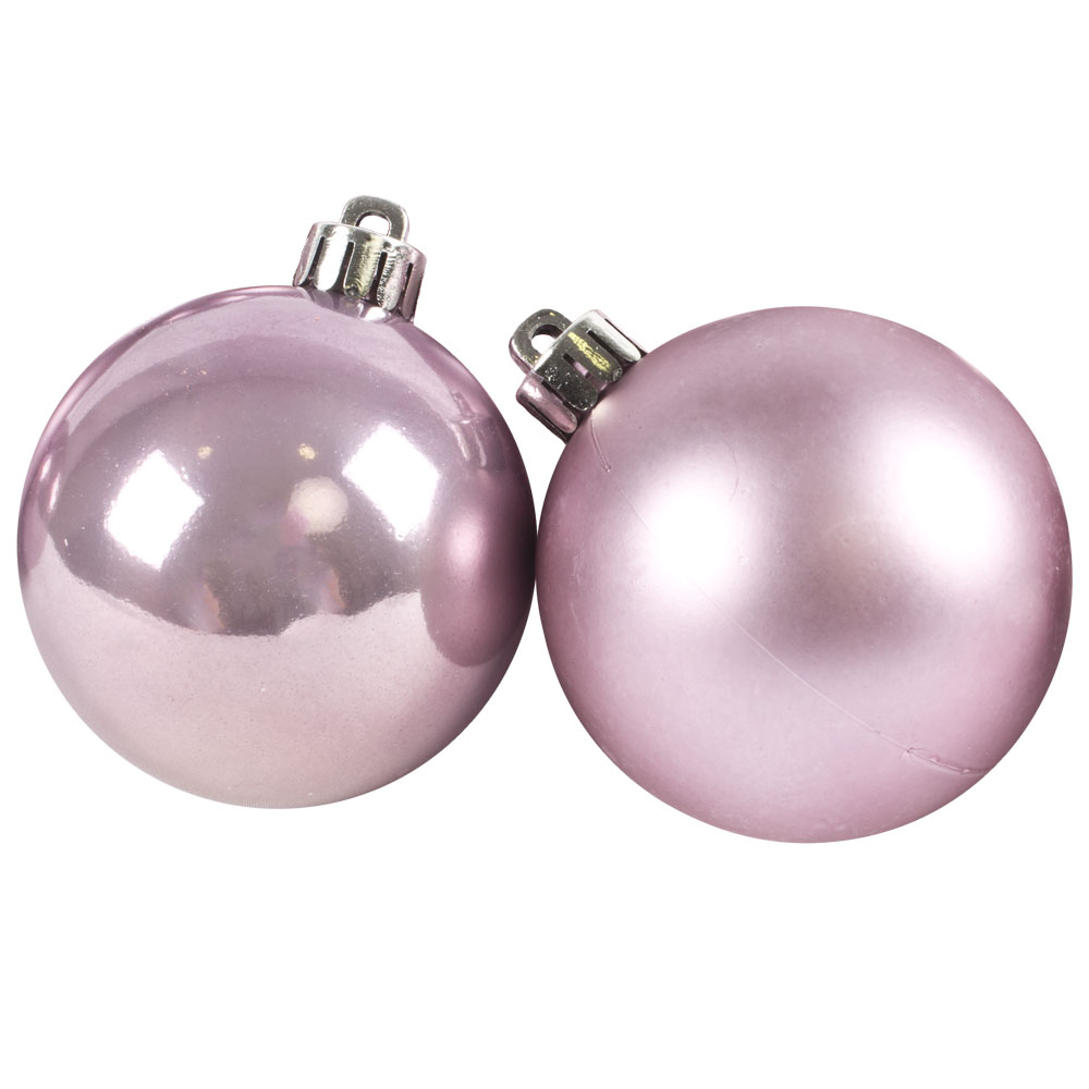 Cloudy Lilac Fashion Trend Shatterproof Baubles - Pack Of 12 x 60mm