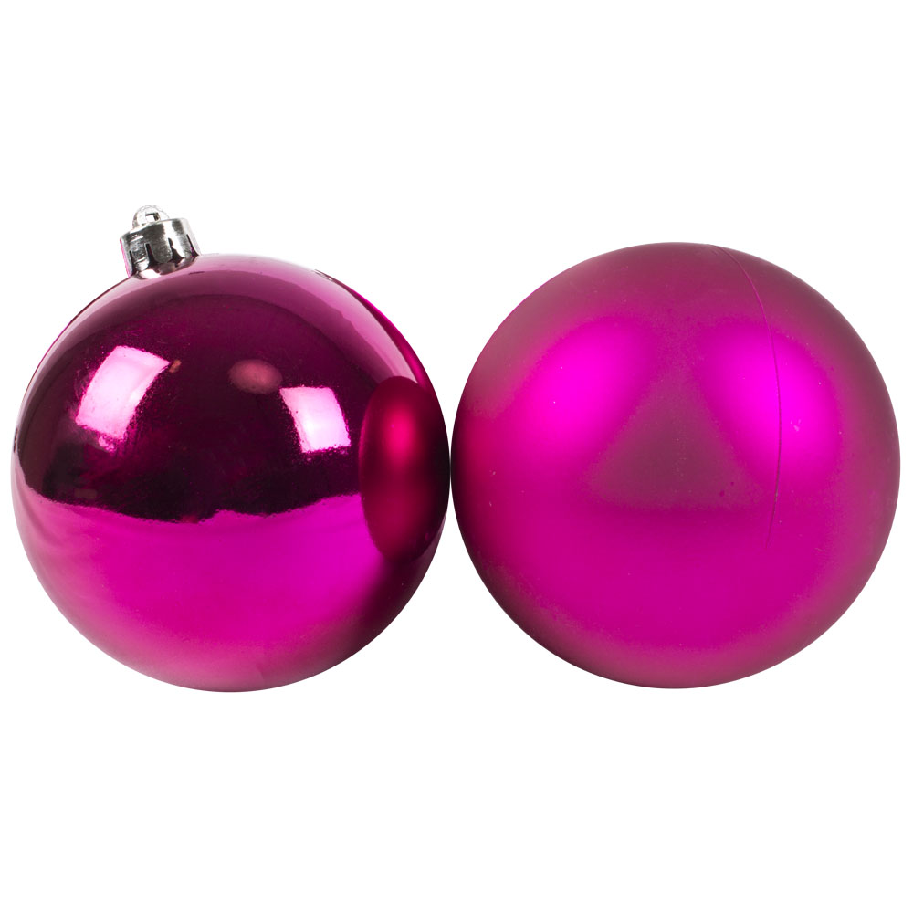 Fuchsia Fashion Trend Shatterproof Baubles - Pack Of 4 x 100mm