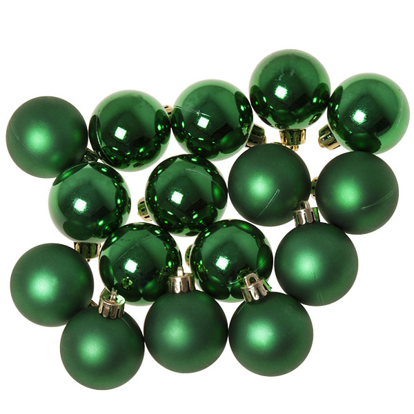 Holly Green Fashion Trend Shatterproof Baubles - Pack Of 16 x 40mm