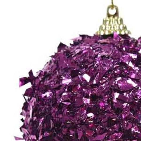 Spangle Bauble With Royal Purple Foil Finish - 80mm