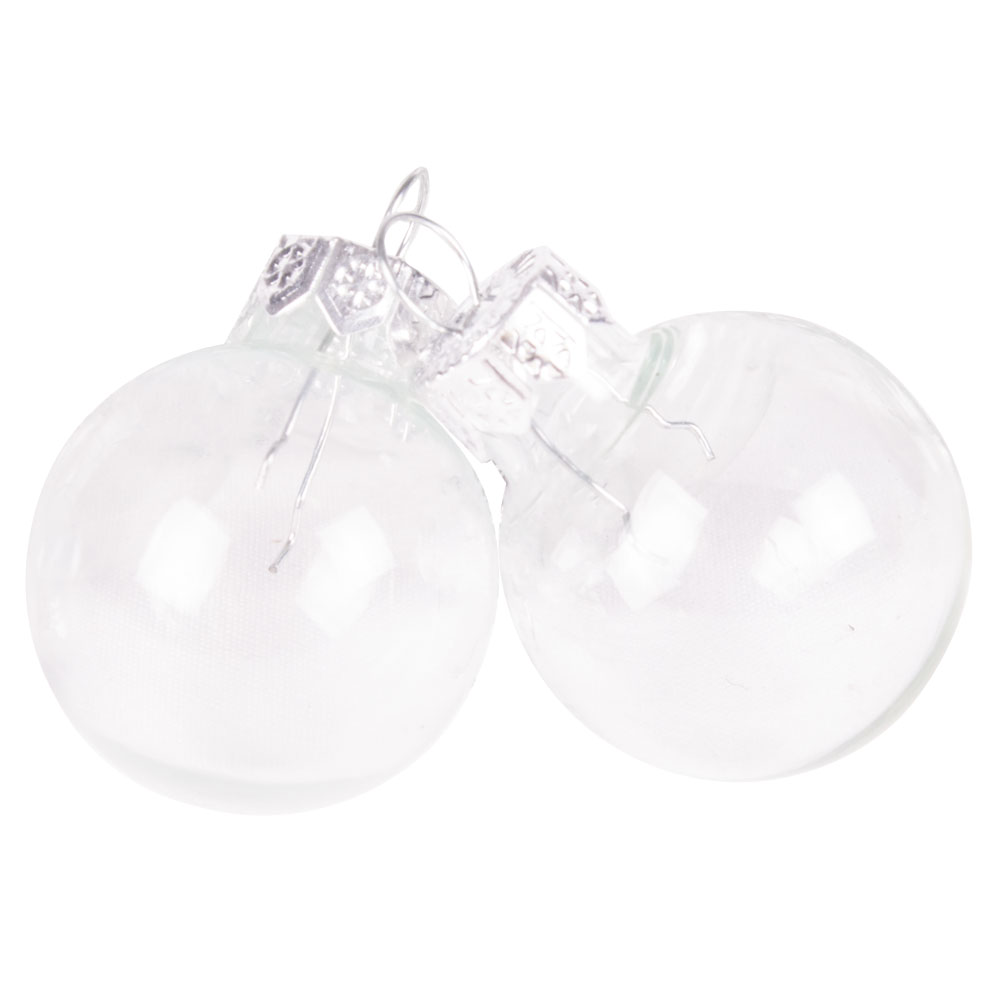Clear Glass Baubles - 24 X 25mm