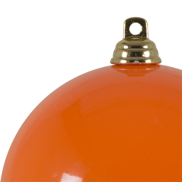 Bright Orange Gloss Finish Shatterproof Bauble - 80mm