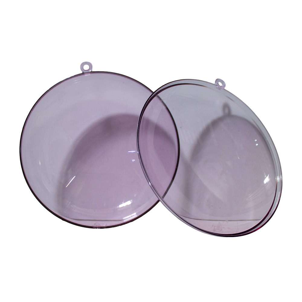 110mm Splittable Disc Bauble - Purple Tinted