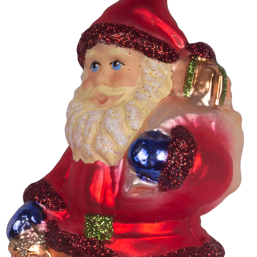 Father Christmas With Lantern - 10cm