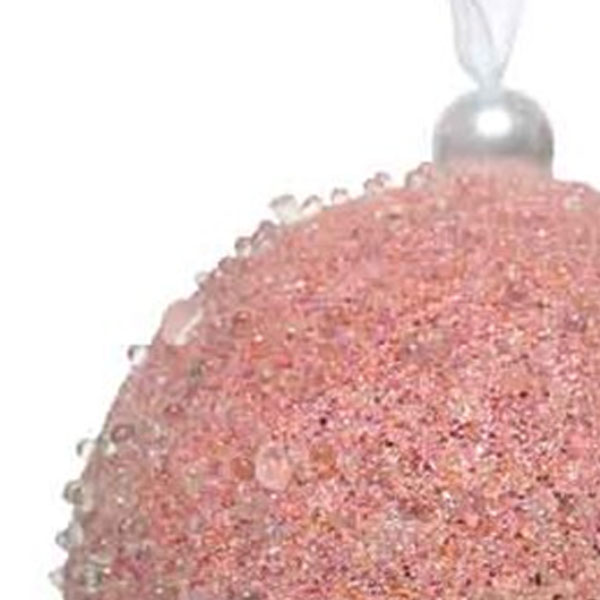 Shatterproof Bauble With Candy Pink Glitter Finish - 80mm
