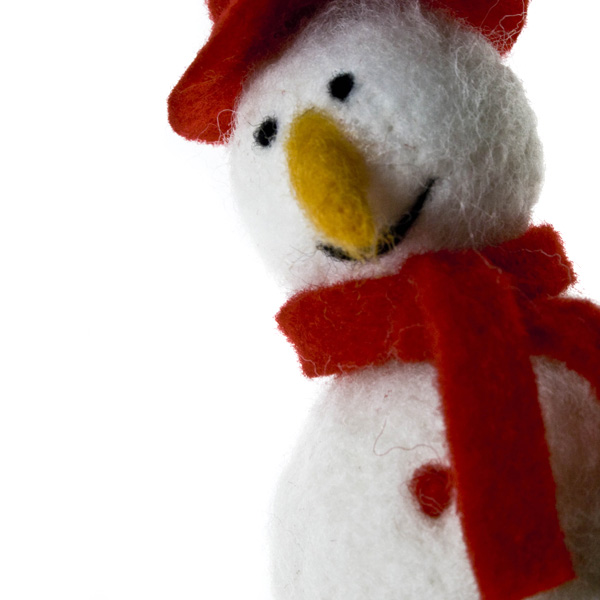 Natural Wool Snowman - 11cm X 6cm