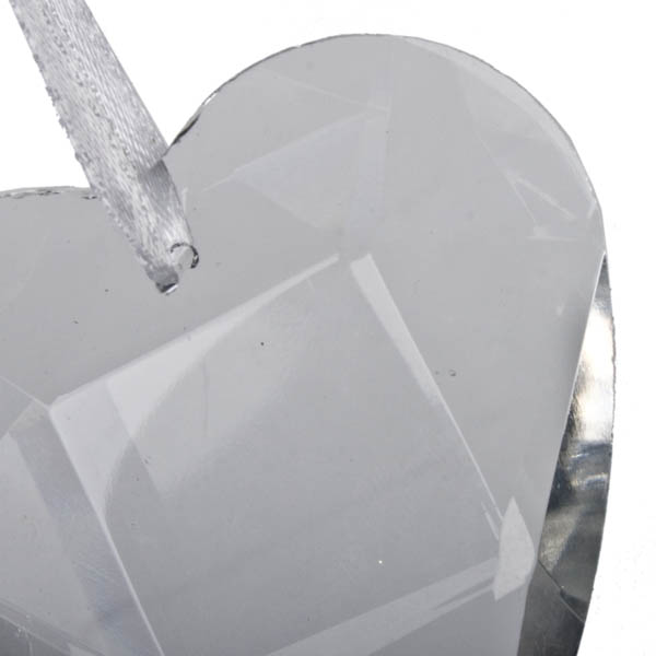 Clear Glass Heart Hanging Decoration - 6cm