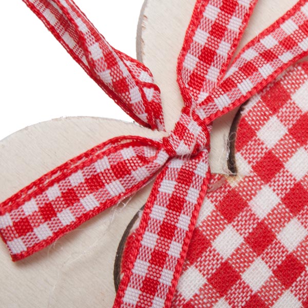 Gisela Graham Red Gingham Heart Refillable Re-usable Eco Advent Calendar Bunting 