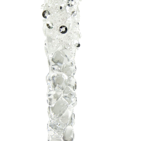 Silver Transparent Diamond Icicles - 4 X 15cm