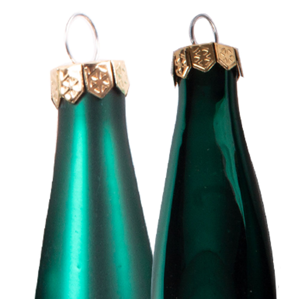 Emerald Green Glass Icicle Hangers - 6 x 15cm